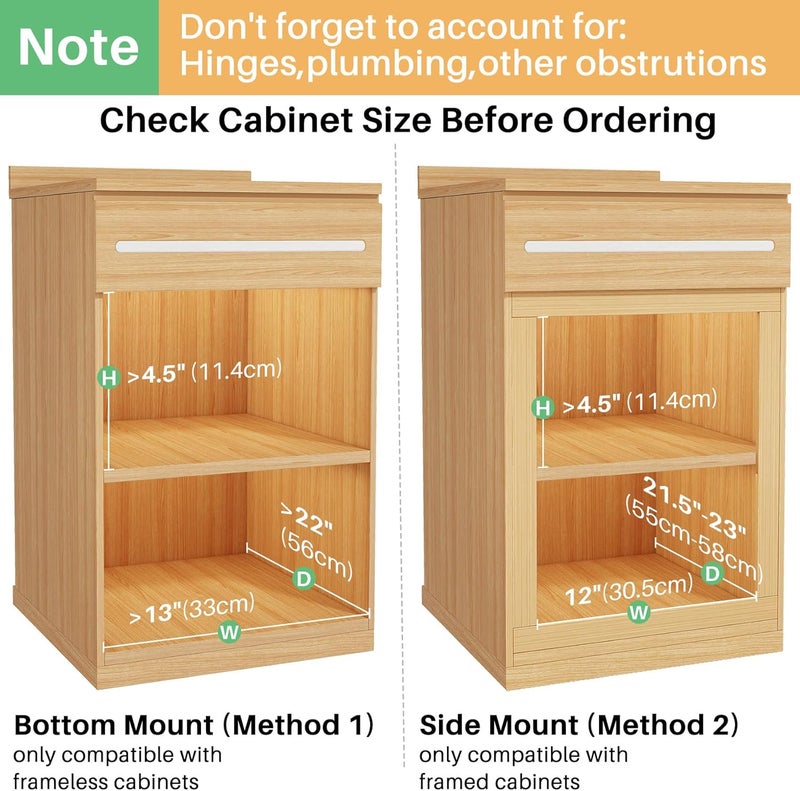Kitstorack Pull Out Cabinet Organizer, Soft Close Wooden Slide Out Drawers for Pots and Pans, Full-extension Roll Out Shelves for Kitchen Cabinets, Pantry Organization, Bottom & Side Mount(12"W X 21"D x 3.4''H) - Image 3